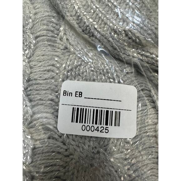 NWT Maison Jules Womens Silver Long-Sleeve Metallic-Flecked Sweater Size XL - Picture 11 of 11